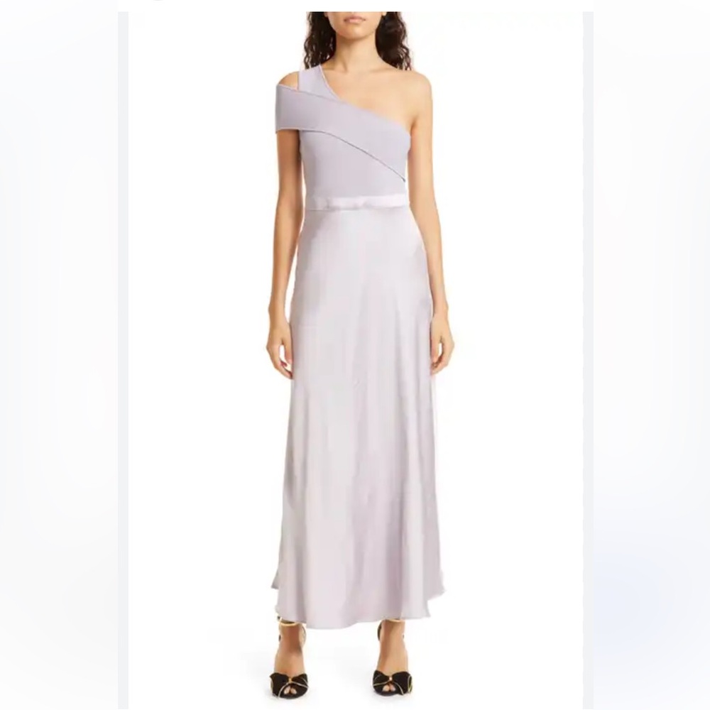 Ted Baker Ivena Mixed MediaOne-Shoulder Dress,TB6=USA14,new,Lilac,viscose blend - Picture 3 of 10